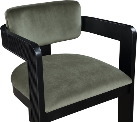 Selene Green Velvet Upholstered Dining Chair , 2-Piece (Style 1)