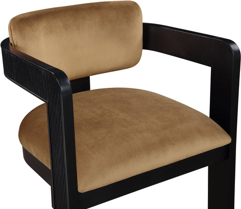 Selene Saddle Velvet Upholstered Dining Chair , 2-Piece (Style 2)