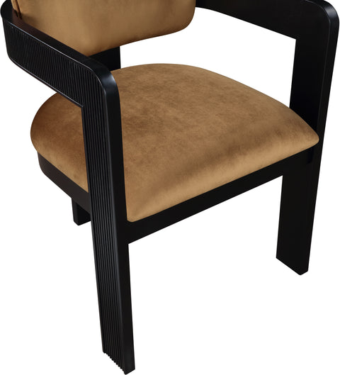Selene Saddle Velvet Upholstered Dining Chair , 2-Piece (Style 2)