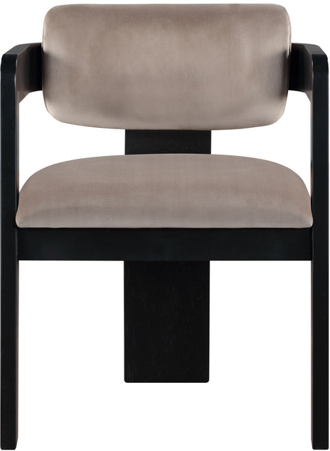 Selene Taupe Velvet Upholstered Dining Chair , 2-Piece (Style 1)