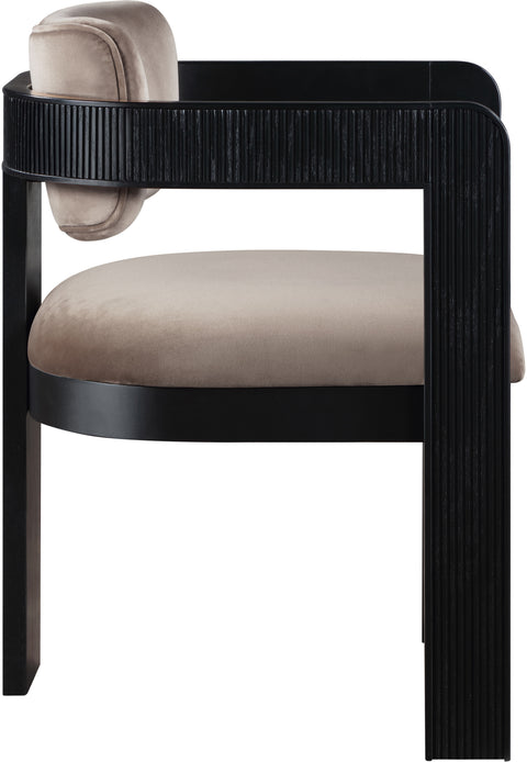 Selene Taupe Velvet Upholstered Dining Chair , 2-Piece (Style 1)