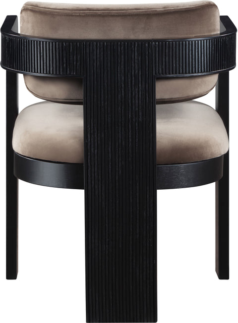 Selene Taupe Velvet Upholstered Dining Chair , 2-Piece (Style 1)