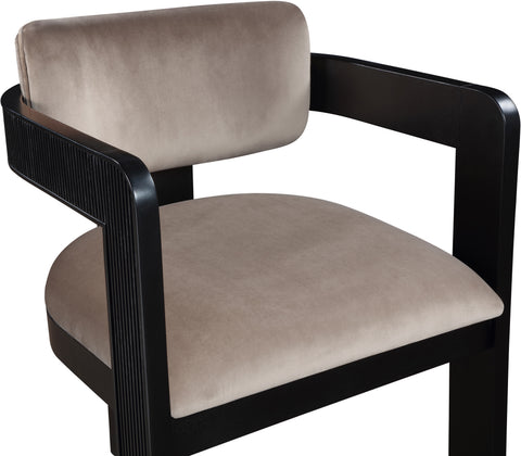 Selene Taupe Velvet Upholstered Dining Chair , 2-Piece (Style 1)