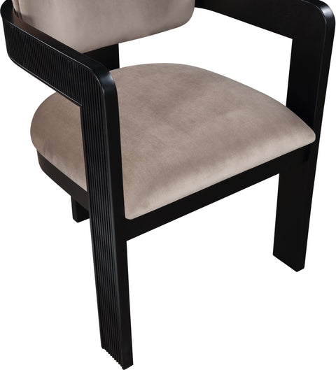 Selene Taupe Velvet Upholstered Dining Chair , 2-Piece (Style 1)