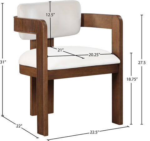 Selene Cream Velvet Upholstered Dining Chair , 2-Piece (Style 3)