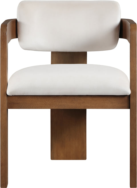 Selene Cream Velvet Upholstered Dining Chair , 2-Piece (Style 3)