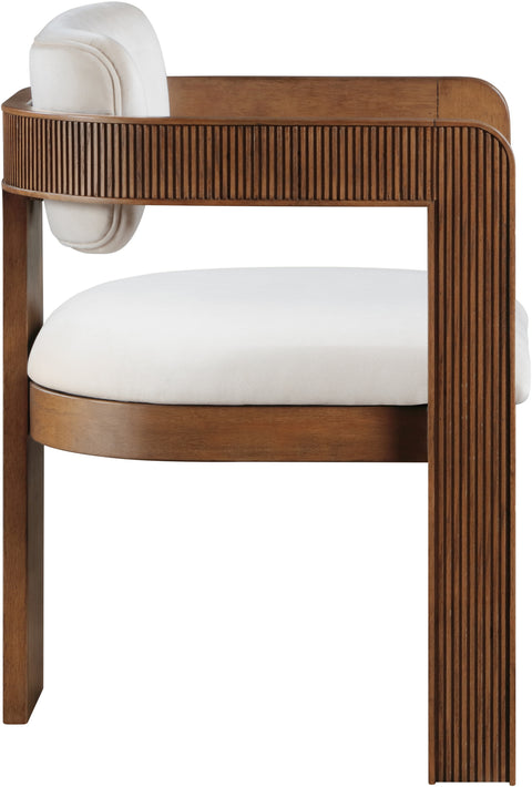 Selene Cream Velvet Upholstered Dining Chair , 2-Piece (Style 3)