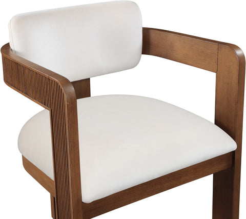 Selene Cream Velvet Upholstered Dining Chair , 2-Piece (Style 3)