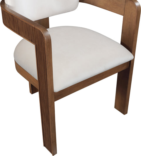 Selene Cream Velvet Upholstered Dining Chair , 2-Piece (Style 3)