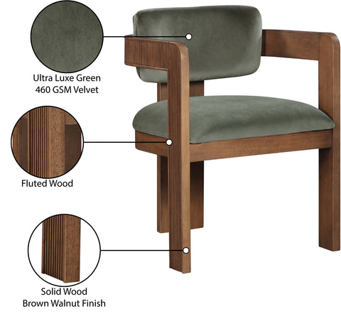 Selene Green Velvet Upholstered Dining Chair , 2-Piece (Style 2)