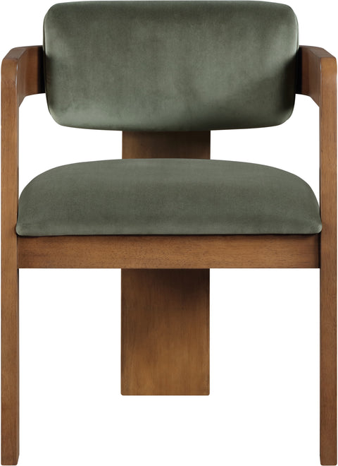 Selene Green Velvet Upholstered Dining Chair , 2-Piece (Style 2)