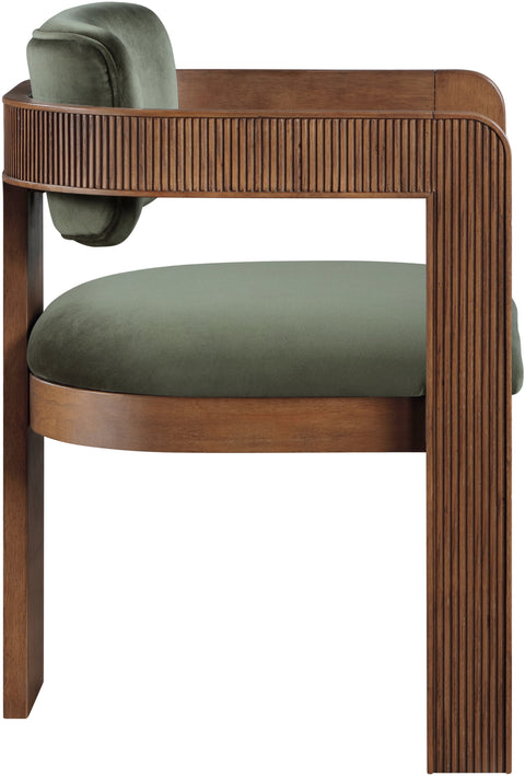 Selene Green Velvet Upholstered Dining Chair , 2-Piece (Style 2)