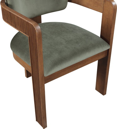 Selene Green Velvet Upholstered Dining Chair , 2-Piece (Style 2)