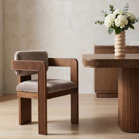 Selene Taupe Velvet Upholstered Dining Chair , 2-Piece (Style 2)