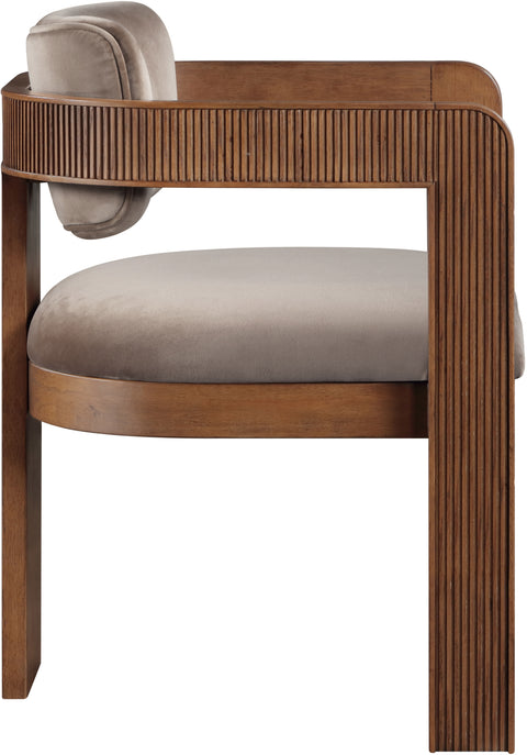 Selene Taupe Velvet Upholstered Dining Chair , 2-Piece (Style 2)
