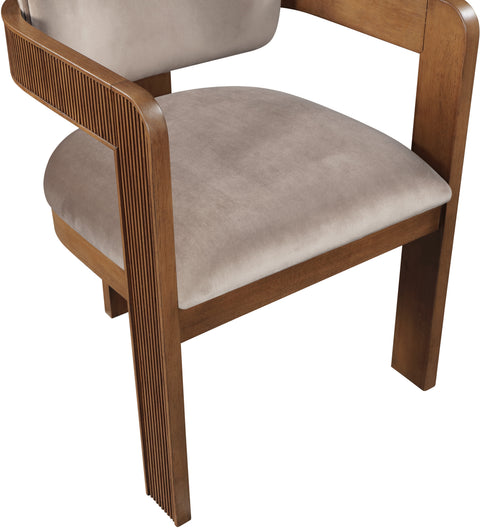 Selene Taupe Velvet Upholstered Dining Chair , 2-Piece (Style 2)
