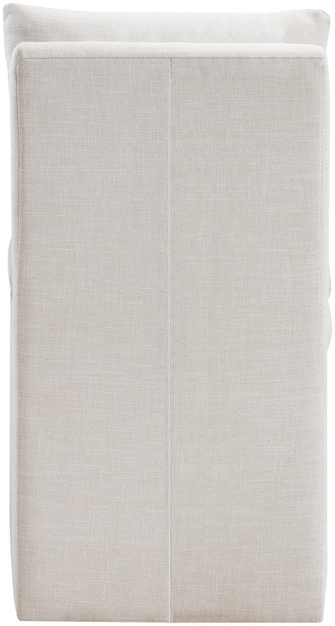 Vale Cream Linen Textured Performance Fabric Upholstered Dining Chair, 2-Piece