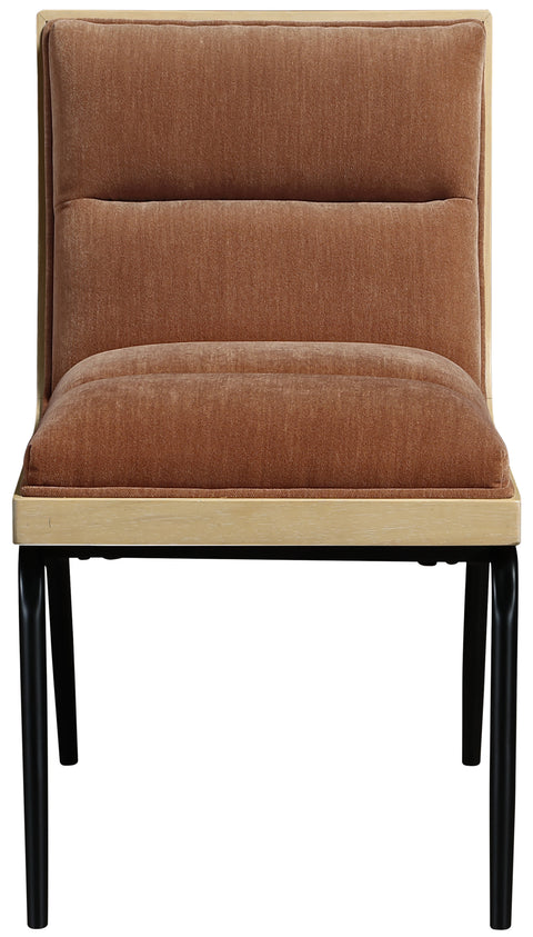Waverly Cognac Fabric Upholstered Dining Chair, 2-Piece