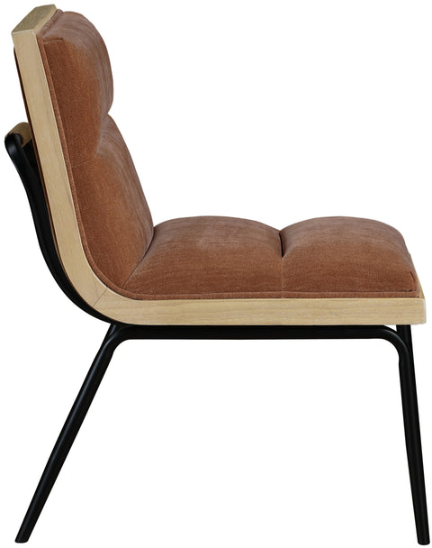 Waverly Cognac Fabric Upholstered Dining Chair, 2-Piece