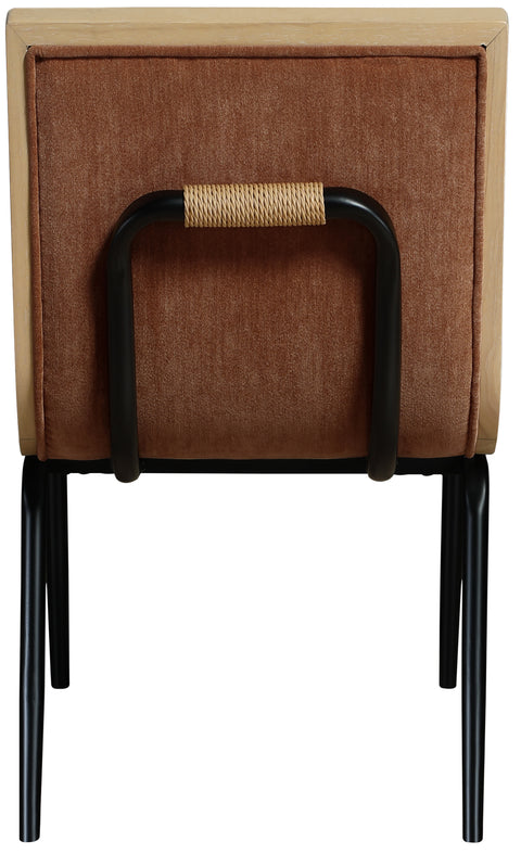 Waverly Cognac Fabric Upholstered Dining Chair, 2-Piece