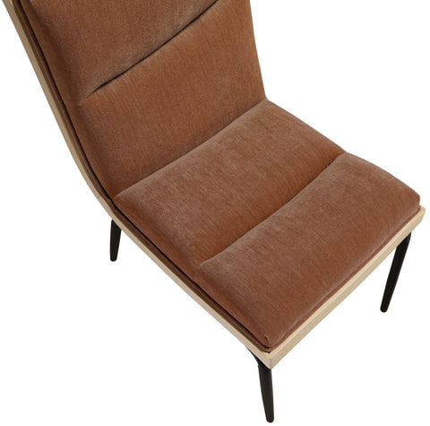 Waverly Cognac Fabric Upholstered Dining Chair, 2-Piece