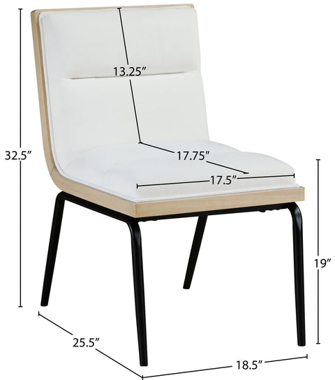 Waverly Cream Fabric Upholstered Dining Chair, 2-Piece