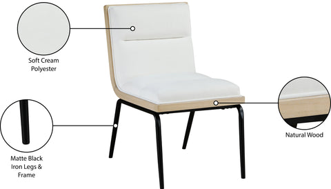 Waverly Cream Fabric Upholstered Dining Chair, 2-Piece
