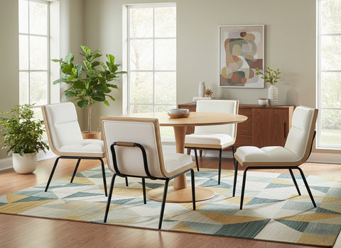 Waverly Cream Fabric Upholstered Dining Chair, 2-Piece