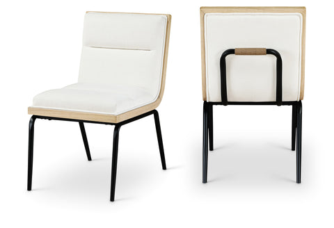Waverly Cream Fabric Upholstered Dining Chair, 2-Piece