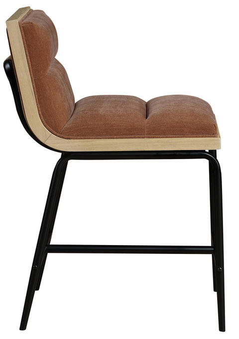 Waverly Cognac Fabric Upholstered Counter Stool, 2-Piece