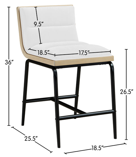 Camden Fabric Upholstered Counter Stool, 2-Piece