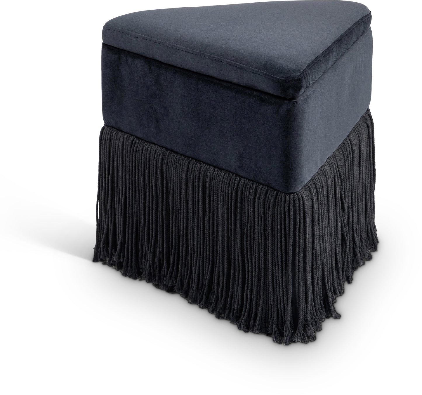 drew black velvet ottoman/stool