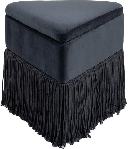 Drew Black Velvet Ottoman/Stool