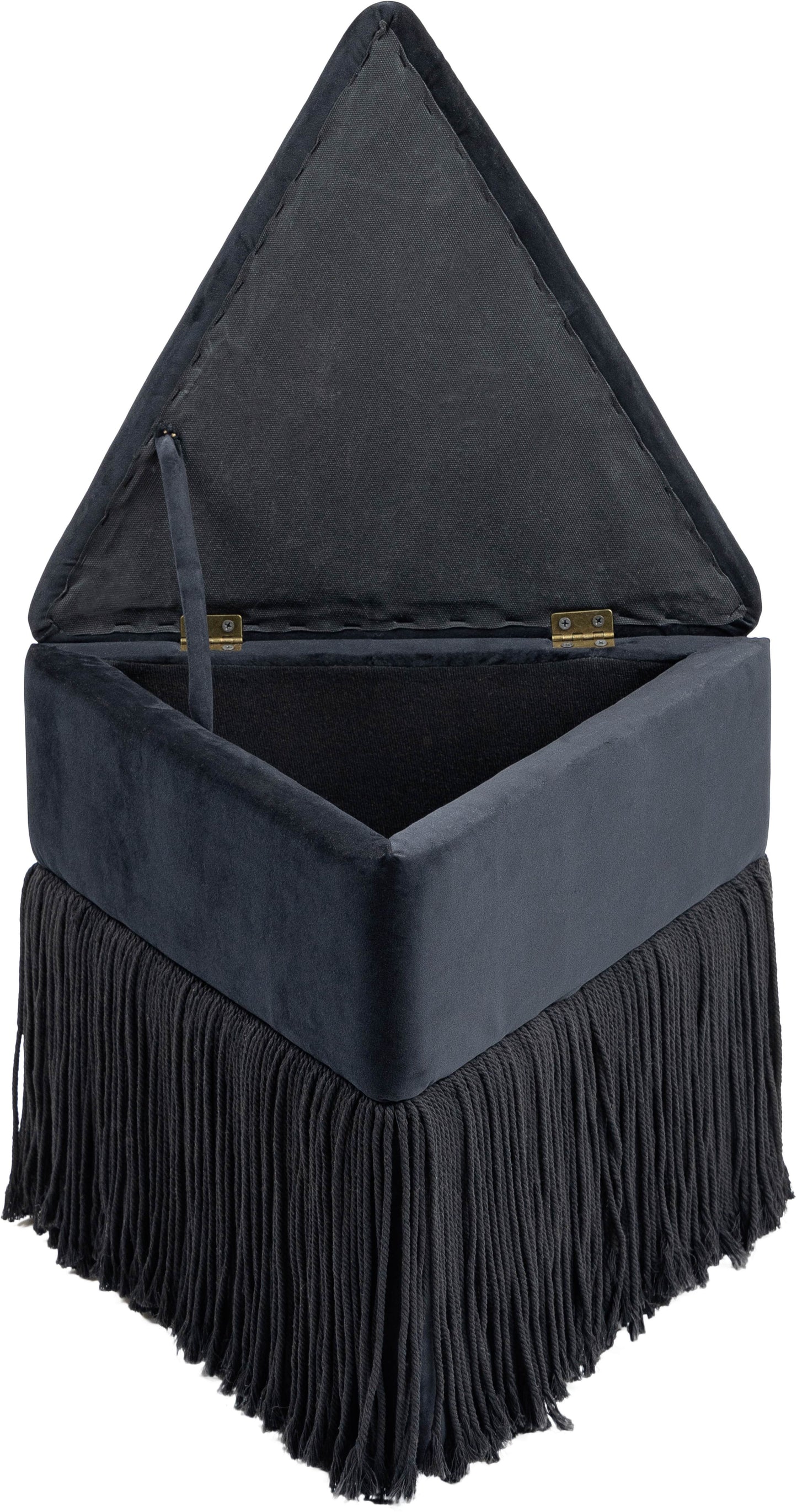 drew black velvet ottoman/stool