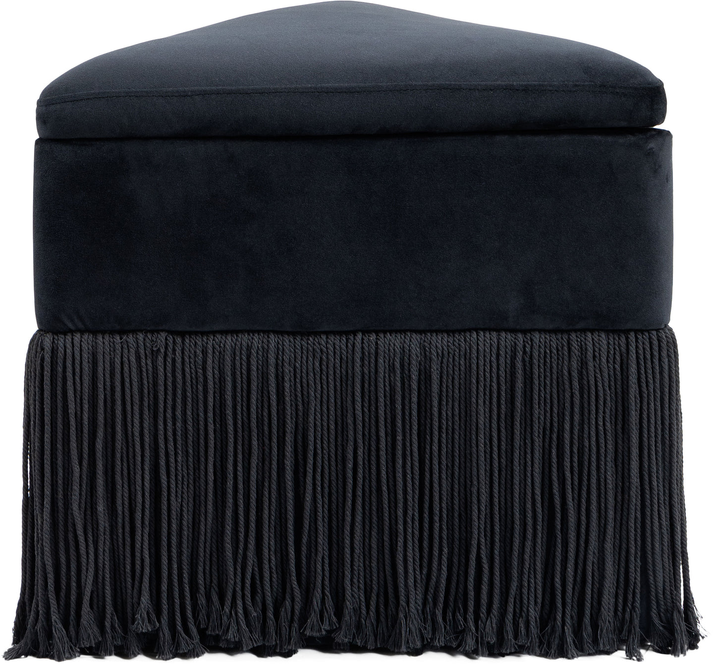 drew black velvet ottoman/stool