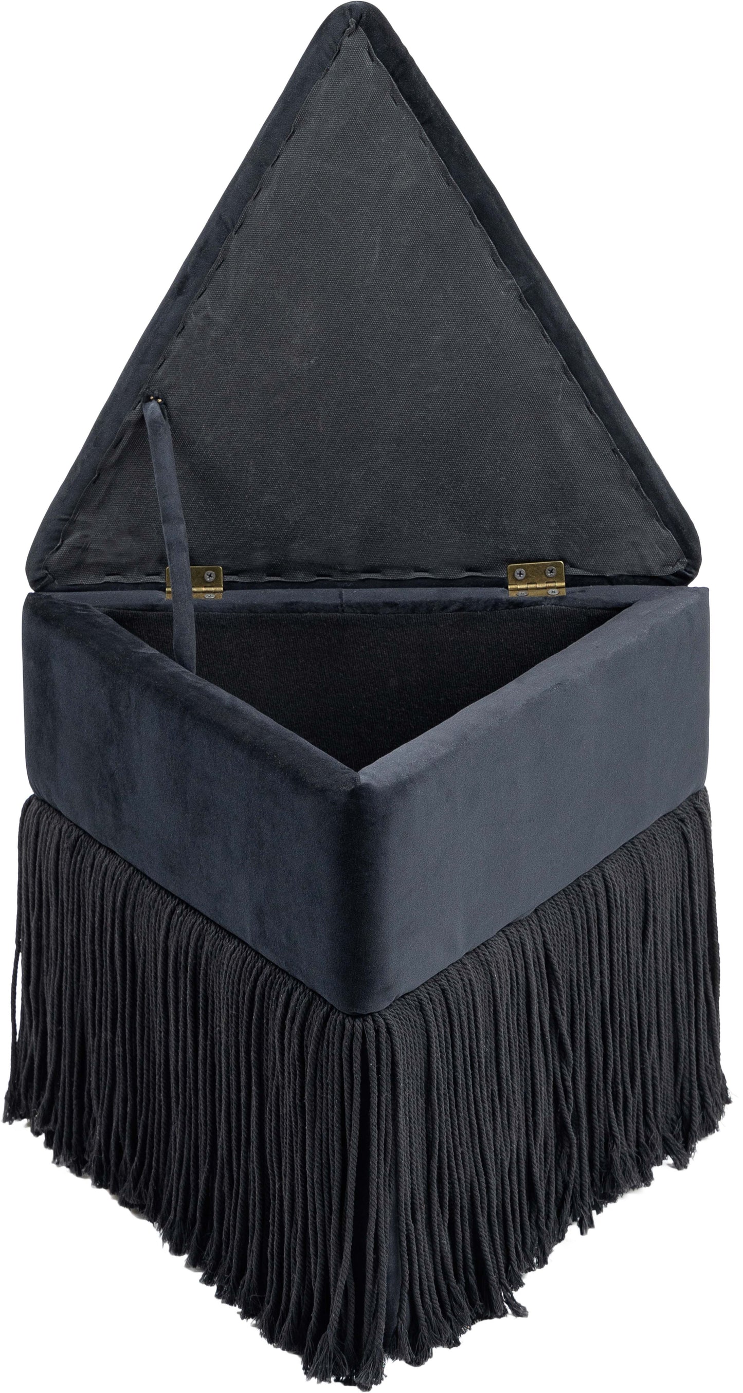 drew black velvet ottoman/stool