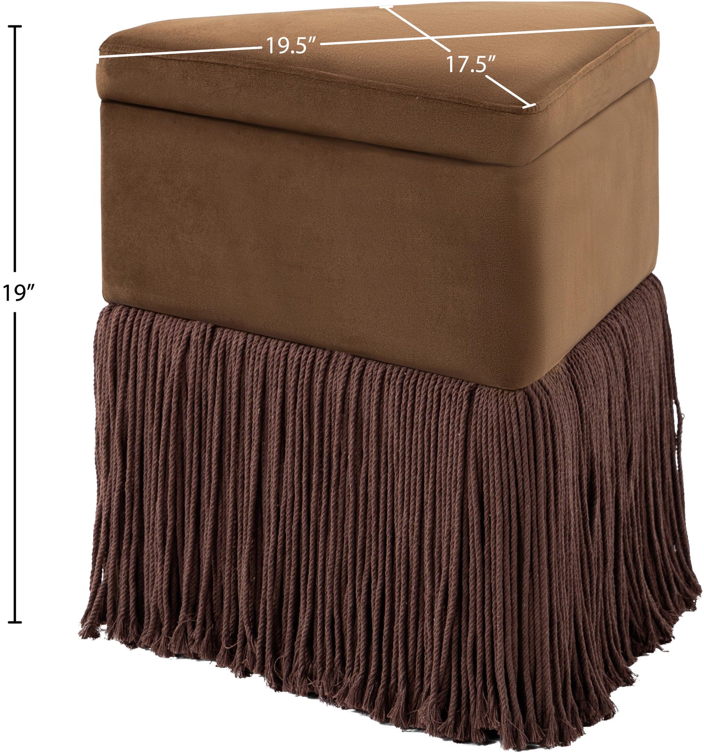 drew brown velvet ottoman/stool