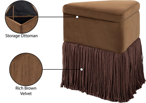 Drew Brown Velvet Ottoman/Stool
