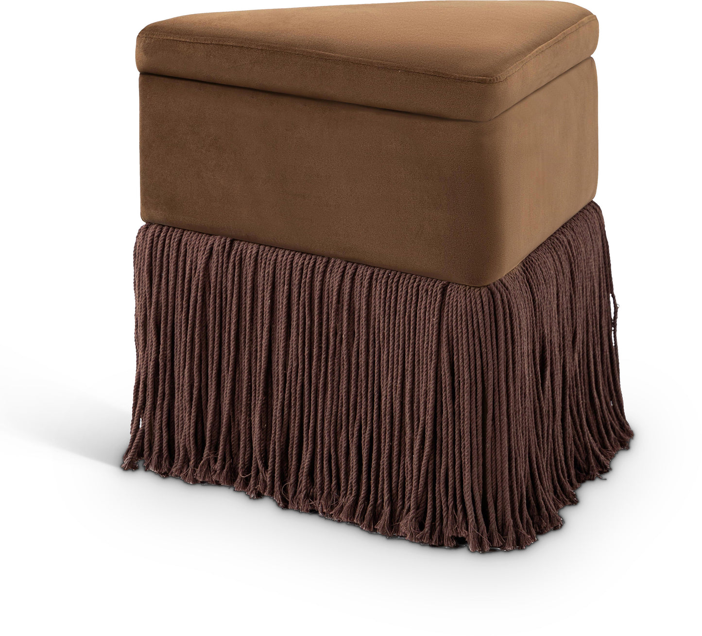 drew brown velvet ottoman/stool