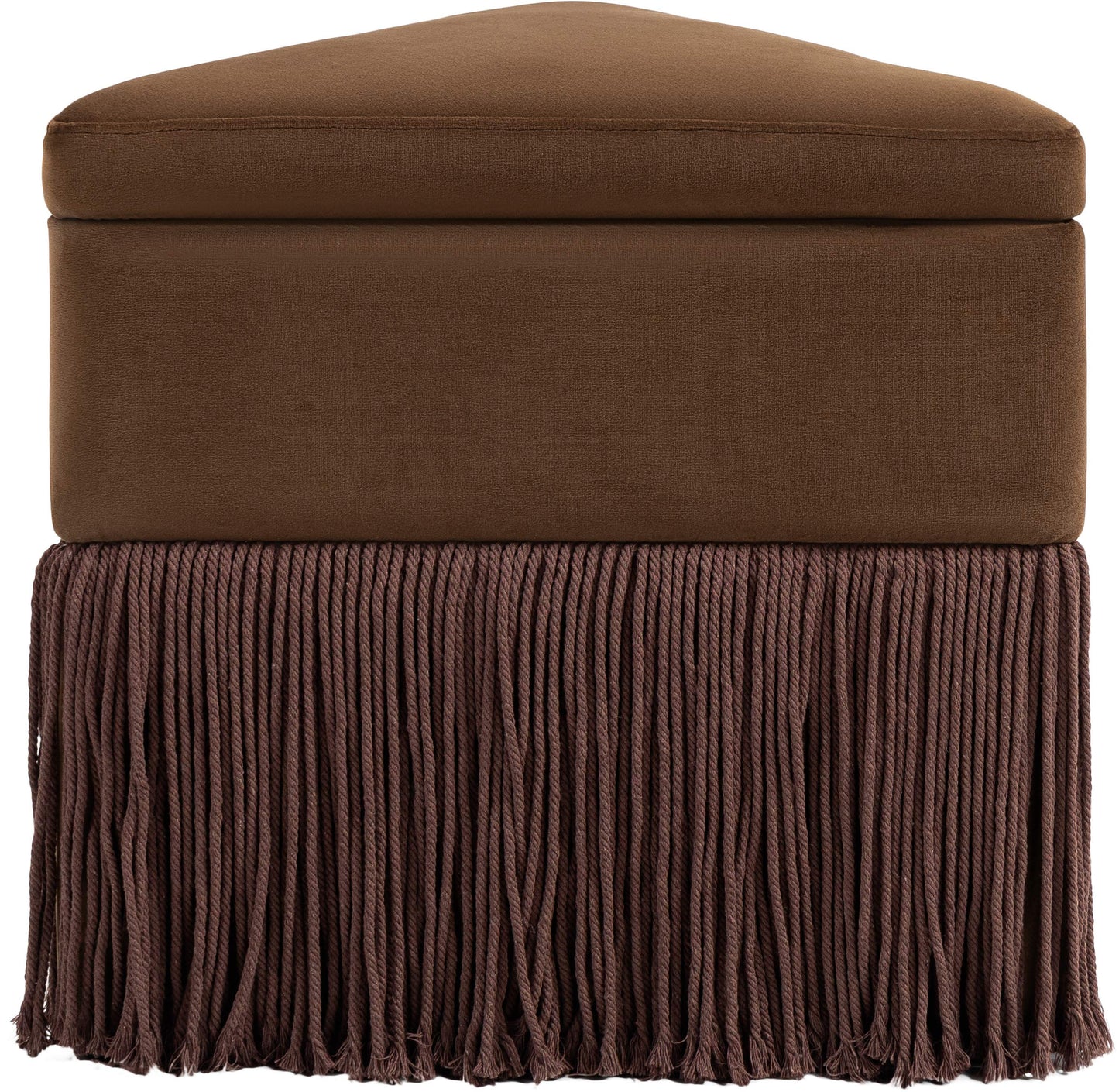 drew brown velvet ottoman/stool