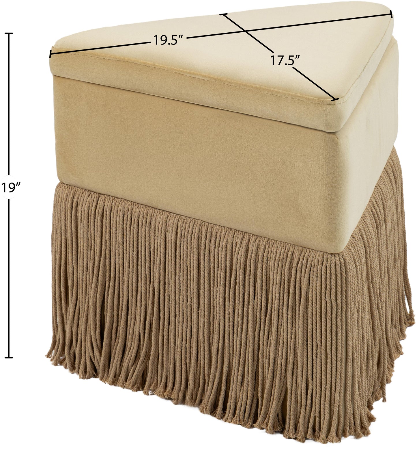 drew camel velvet ottoman/stool