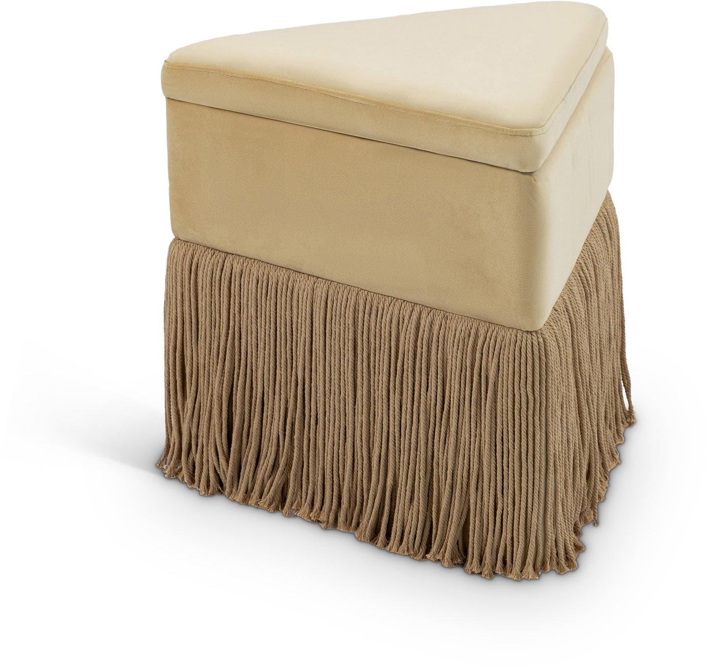 drew camel velvet ottoman/stool