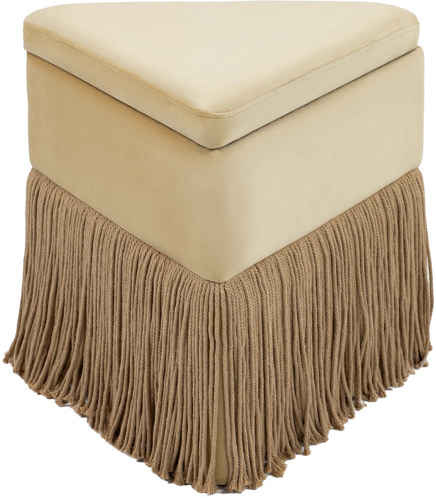 drew camel velvet ottoman/stool