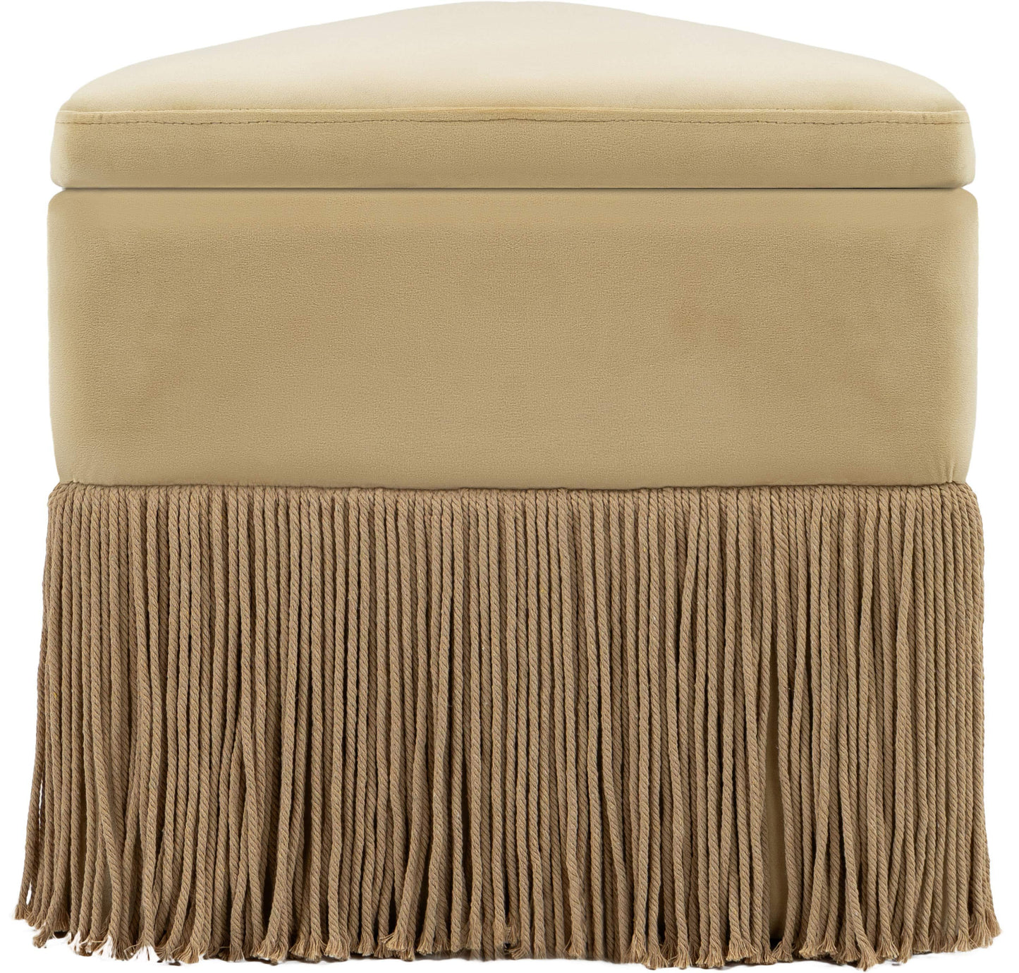 drew camel velvet ottoman/stool