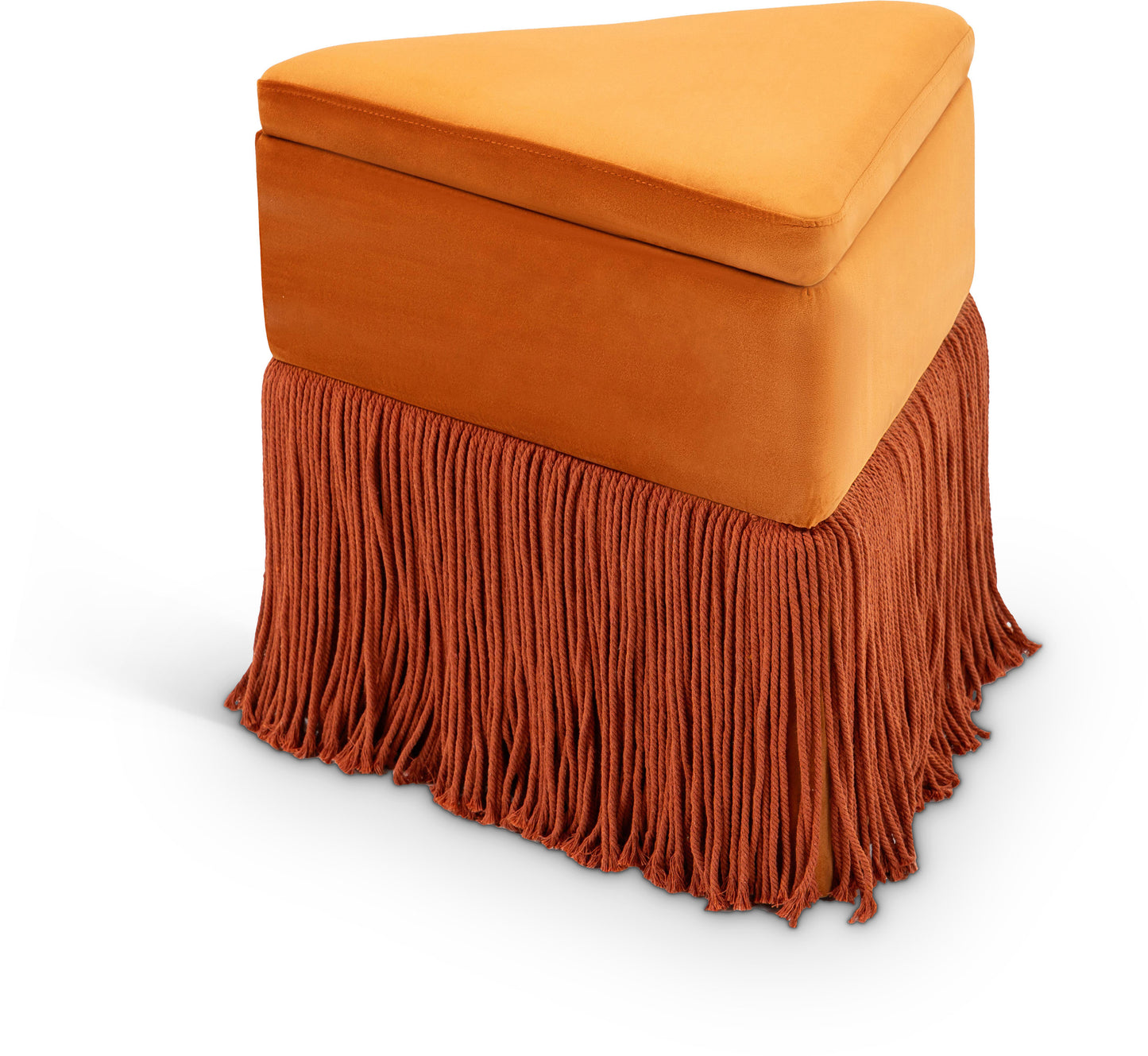 drew cognac velvet ottoman/stool