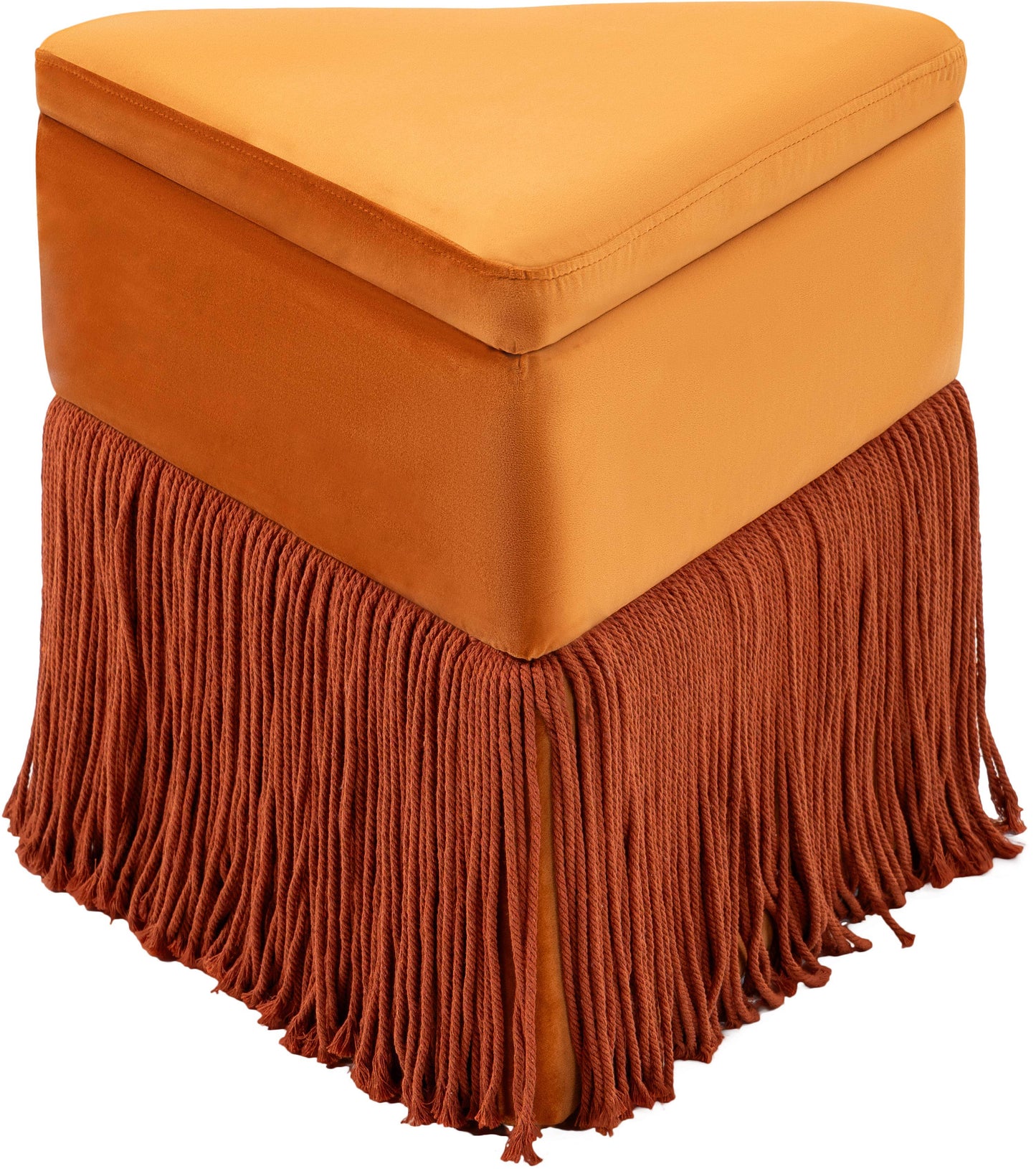 drew cognac velvet ottoman/stool