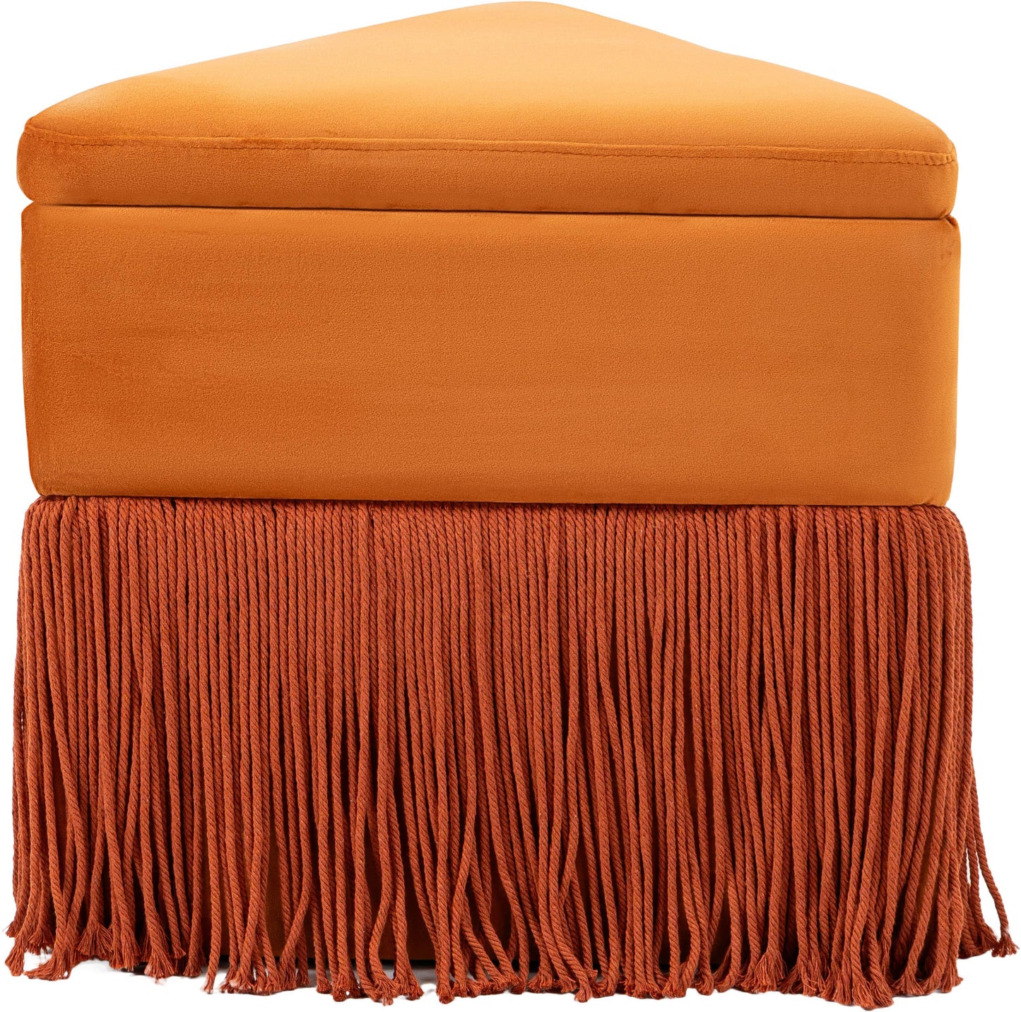 drew cognac velvet ottoman/stool