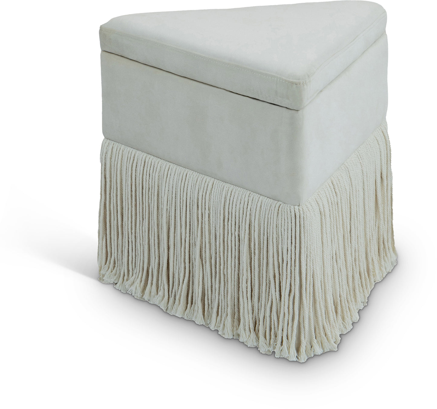 drew cream velvet ottoman/stool