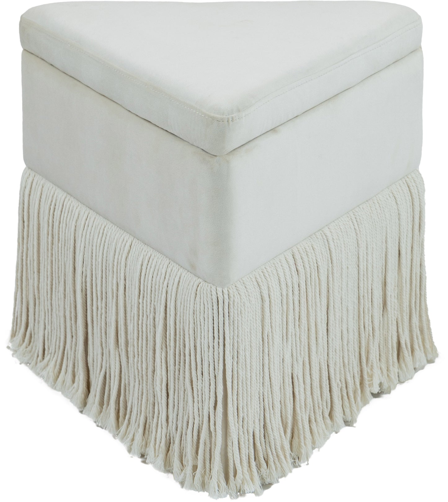 drew cream velvet ottoman/stool