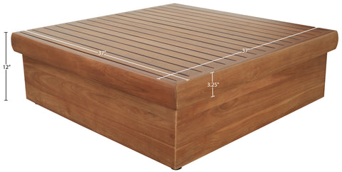 Zadie Natural Teak Wood Outdoor Patio Coffee Table, 1 Piece